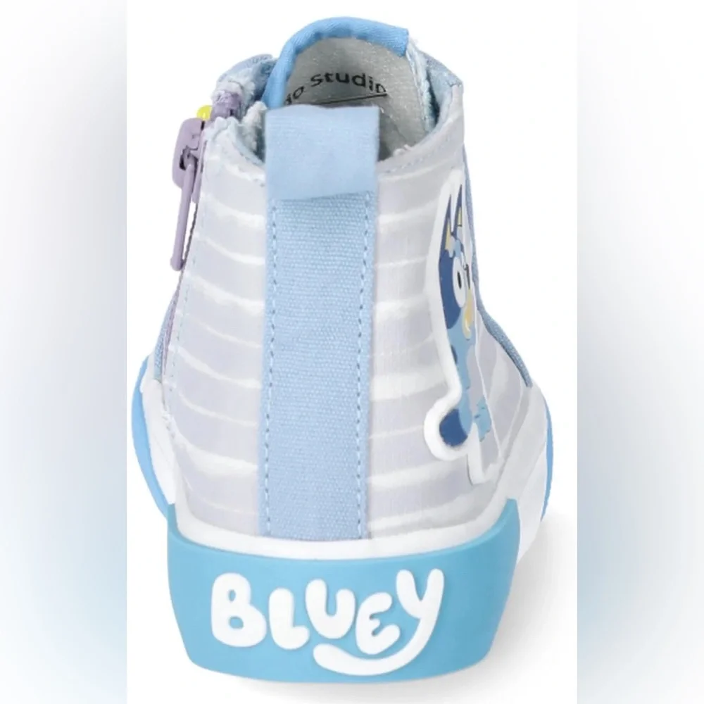 Disney Bluey Toddler Girls Bluey and Bingo Hi-Top Lace-up Sneakers - Picture 3 of 7